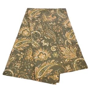 Sur La Table Green Paisley Boho‎ Cotton Table Runner 16x54" Linens Dining Decor